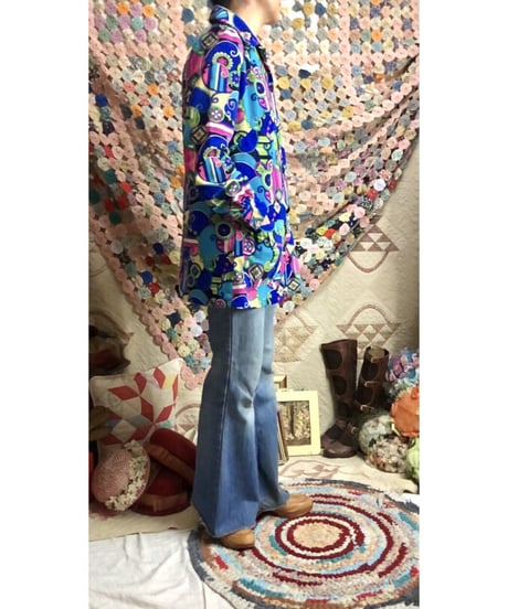 60-70's psychedelic shirt jacket
