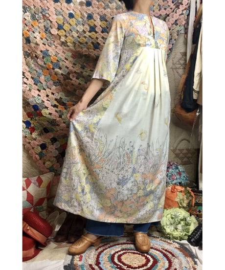 1970's flower and butterfly one-piece