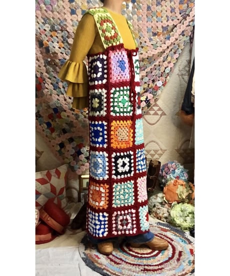 granny square one-piece burgundy