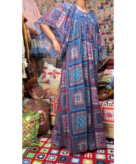 70s scarf print dress