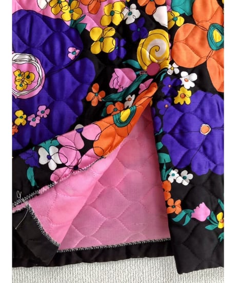 60's flower quilting skirt