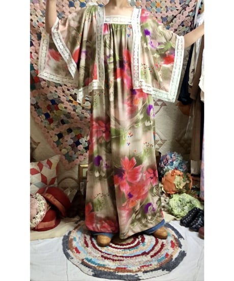 60-70's flower lace dress