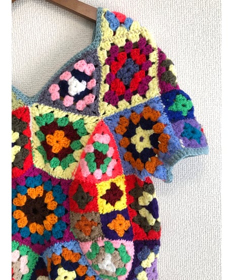 granny square pullover tops