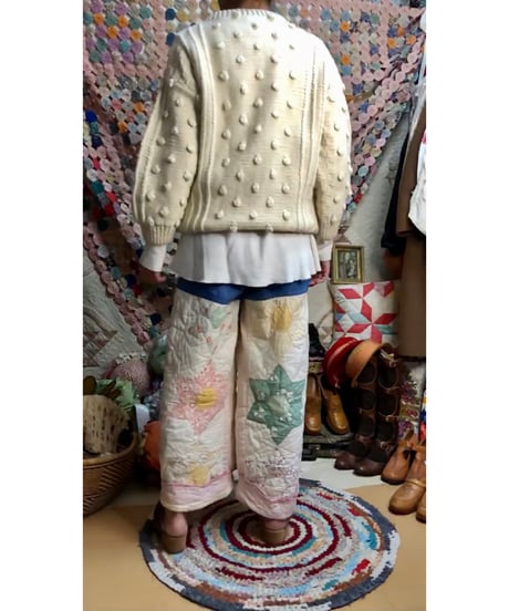 ireland hand knit shamrock motif sweater