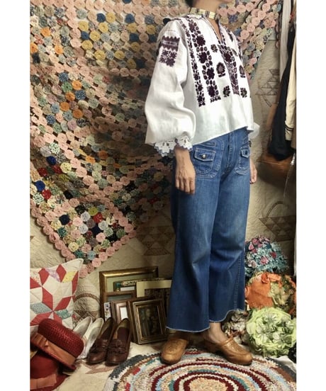 vintage croatian embroidered blouse