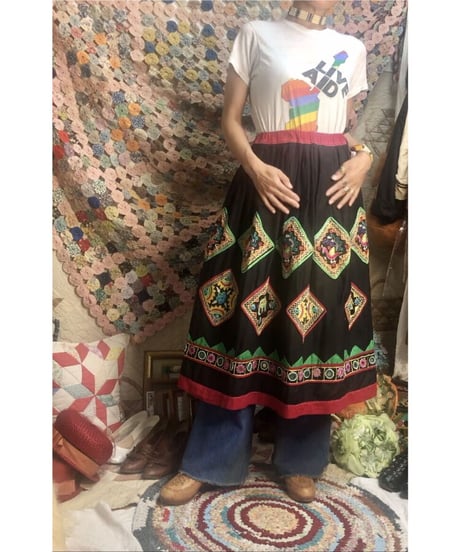 hand embroidered mirror work skirt
