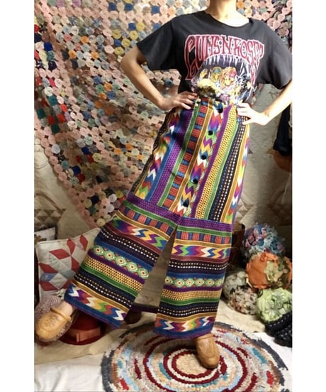 native pattern print maxi skirt