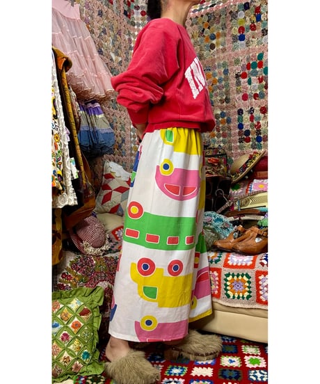 marimekko bo-boo super wide leg pants（70s fabric）