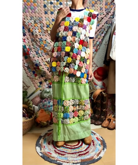 70s yo-yo quilt skirt