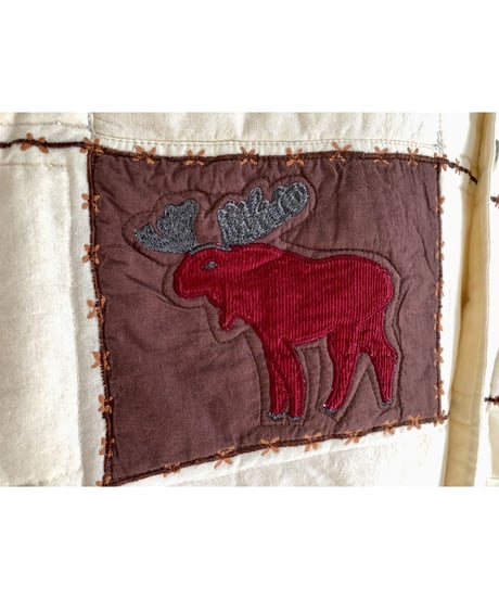 forest motif quilting jacket