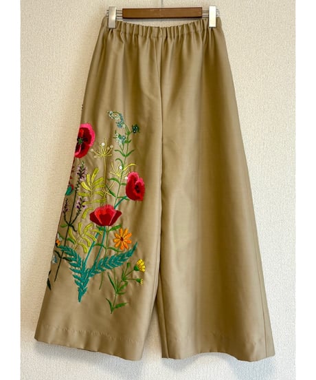 hand embroidered super wide leg pants