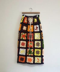 granny square skirt brown
