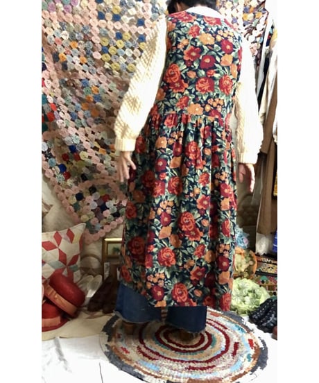 corduroy flower one-piece