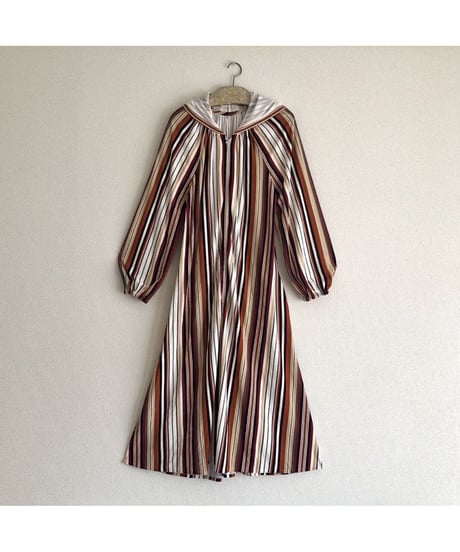 1960-70's stripe pile one-piece