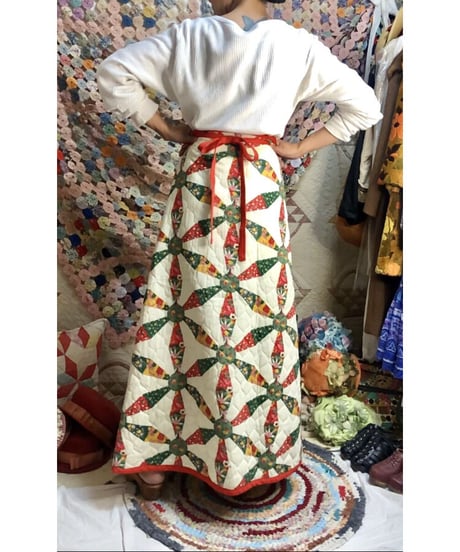 patchwork print quilting wrap skirt