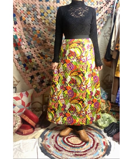 60's psychedelic quilting skirt