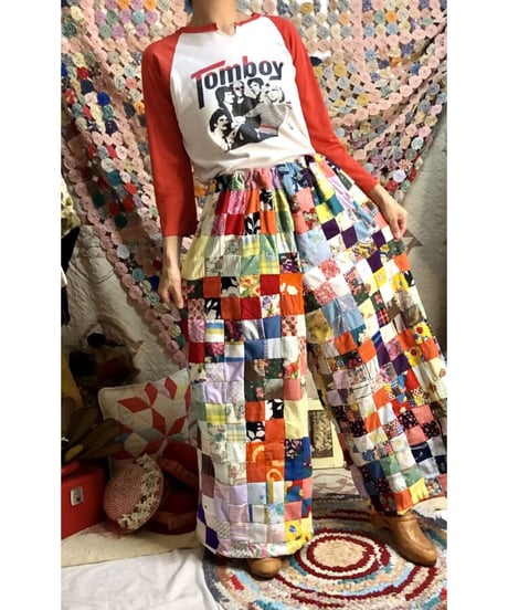 patchwork super wide pants