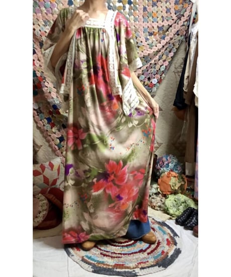 60-70's flower lace dress