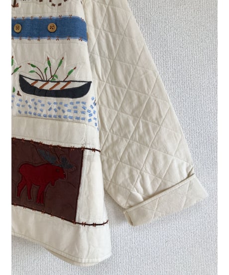 forest motif quilting jacket