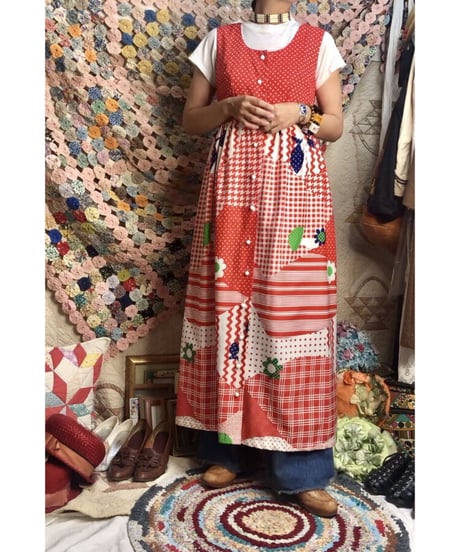 1970's flower ＆ fish one-piece