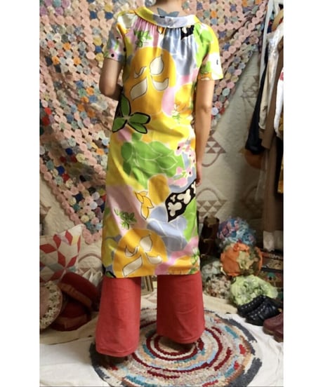 60's flower midi dress