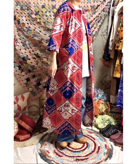 handkerchief patchwork print robe