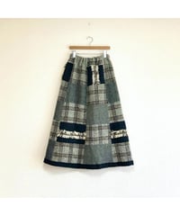 patchwork wool skirt