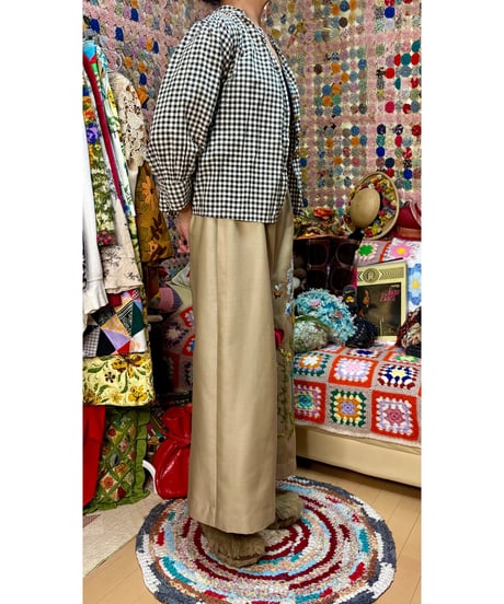 hand embroidered super wide leg pants