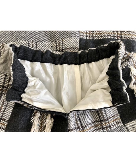 patchwork wool skirt