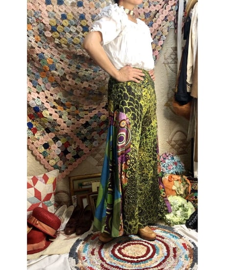 psychedelic print easy pants