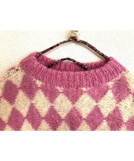 diamond pattern mohair sweater