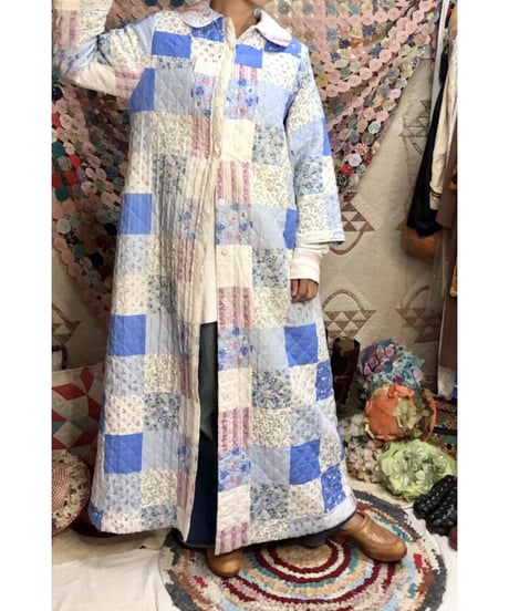 patchwork print quilting coat