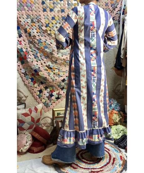 patchwork print dress