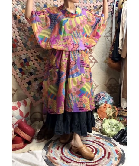 60's Joseph magnin psychedelic one-piece