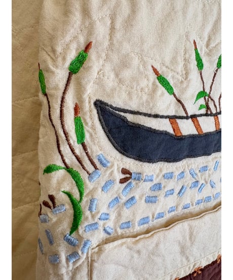 forest motif quilting jacket