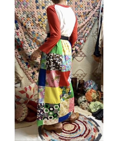 60's patchwork wrap skirt