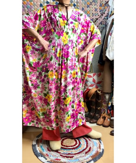 70s flower easy dress