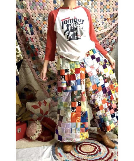 patchwork super wide pants