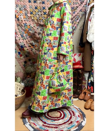 patchwork print quilting robe & bag set