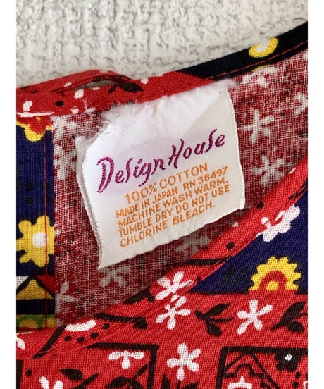 70's patchwork print apron dress