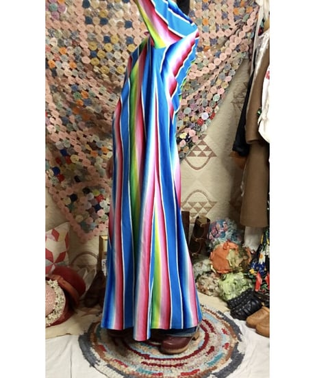 70s multicolored stripe dress