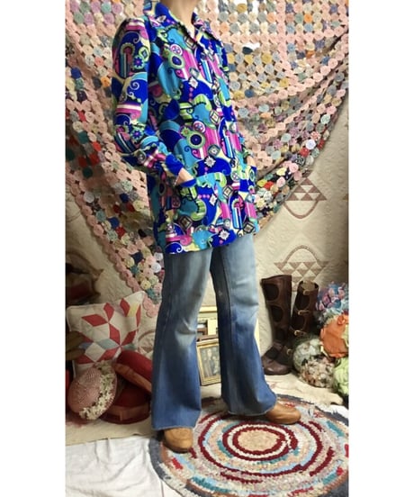 60-70's psychedelic shirt jacket