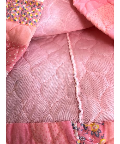 70s quilted flower dress