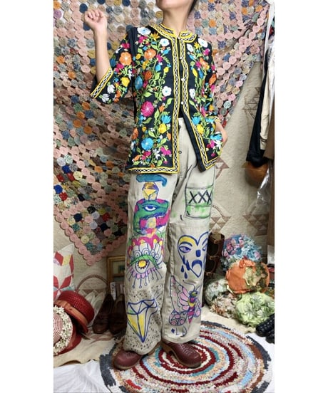 60's floral embroidered shirts
