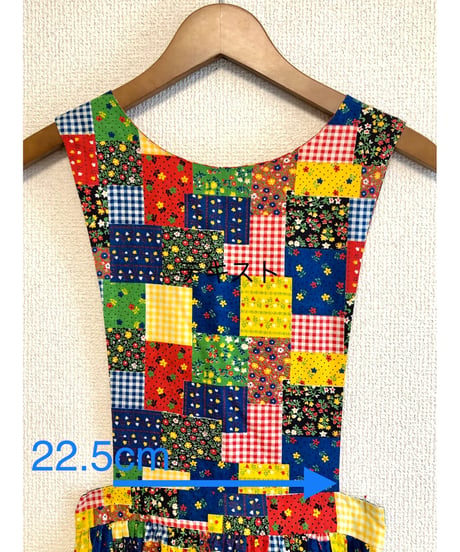 patchwork print apron dress