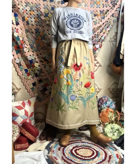 hand embroidered wrap skirt