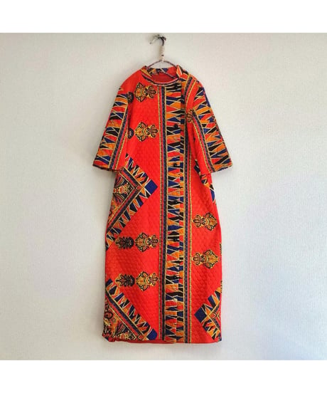60s paisley quilting dress