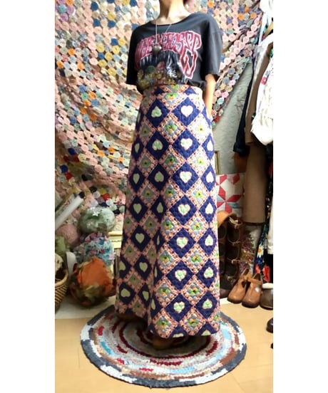 70s heart motif quietd skirt