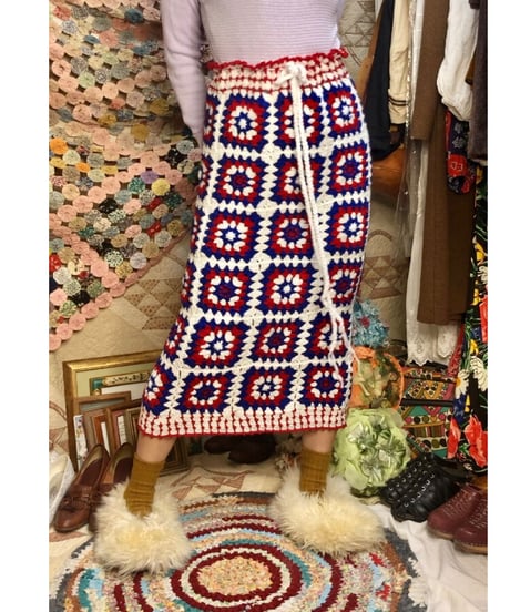granny square skirt  tricolor