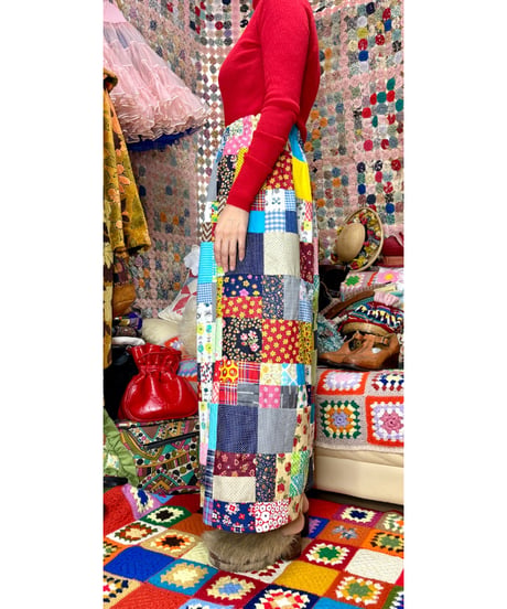 70s patchwork wide leg pants